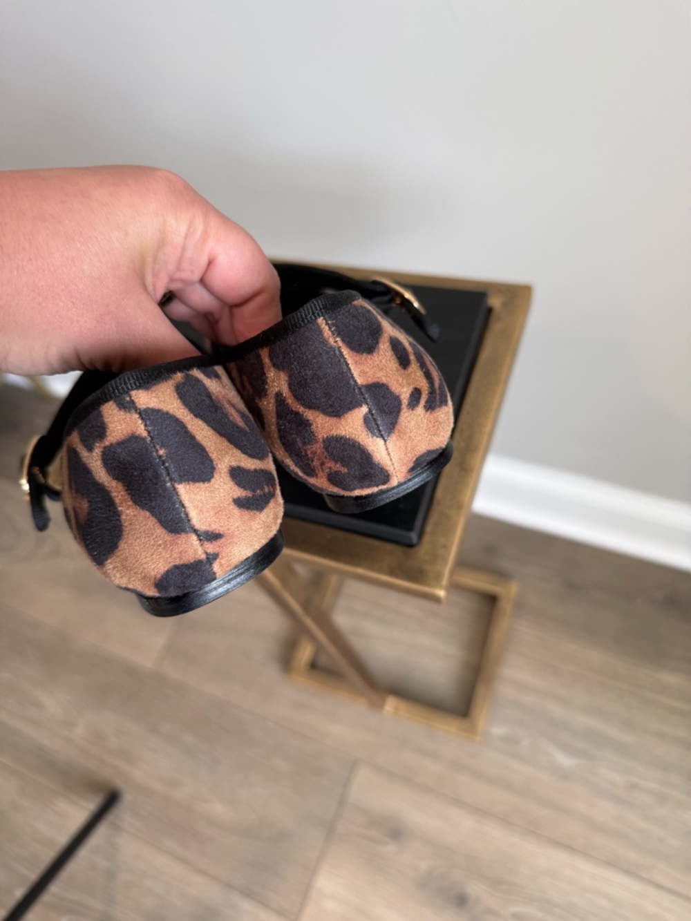 Leopard Print Mary Jane Flats with Buckle Strap - Brown - Picture 12 of 12